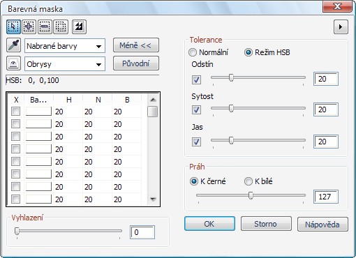 Barevná maska v režimu HSB color_mask_hsb