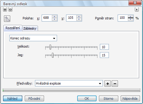 Nastavení odrazu odraz_settings