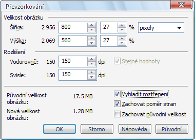 Převzorkování obrázku resample