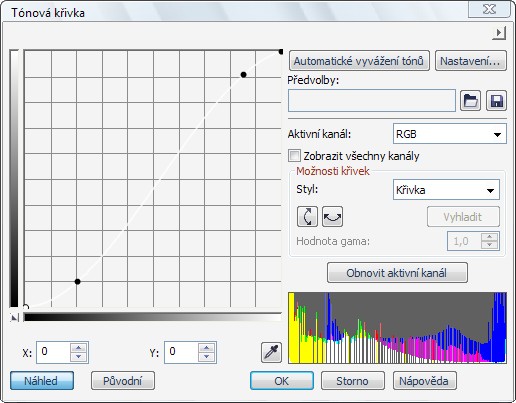 Parametry nastavení tónové křivky tone_curve