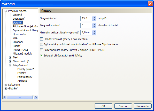 Nastavení chování obsahu kontejneru settings_powerclip