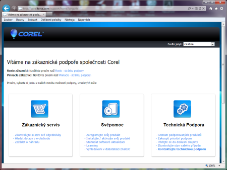 Česká podpora Corel