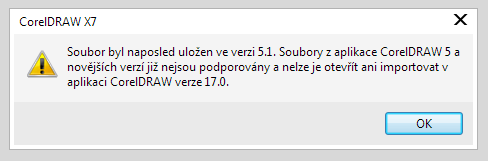 V CDR X7 nelze otevřít CDR5 a starší